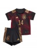 Tyskland Jamal Musiala #14 Babyklær Borte Fotballdrakt til barn VM 2022 Korte ermer (+ Korte bukser)